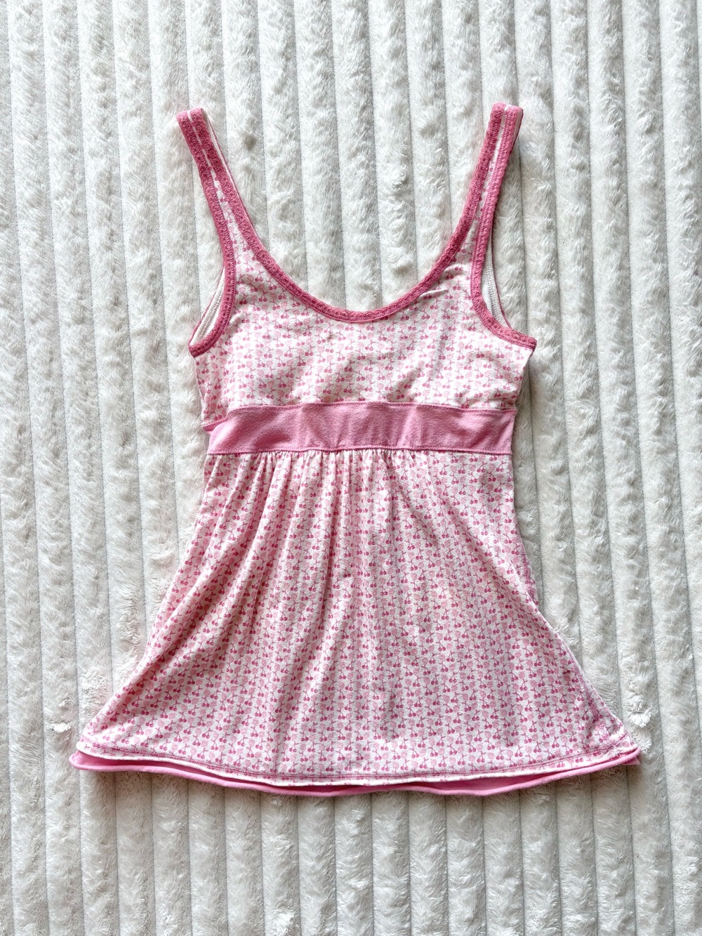 Vintage Y2K Rare Hollister Light Pink Cherry Babydoll Tank Top - Picture 5 of 8